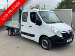 VAUXHALL MOVANO 2.3 CDTI 3500  DOUBLE CAB ALLOY DROPSIDE ** EURO 6 ** LOW MILES ** - 3087 - 1